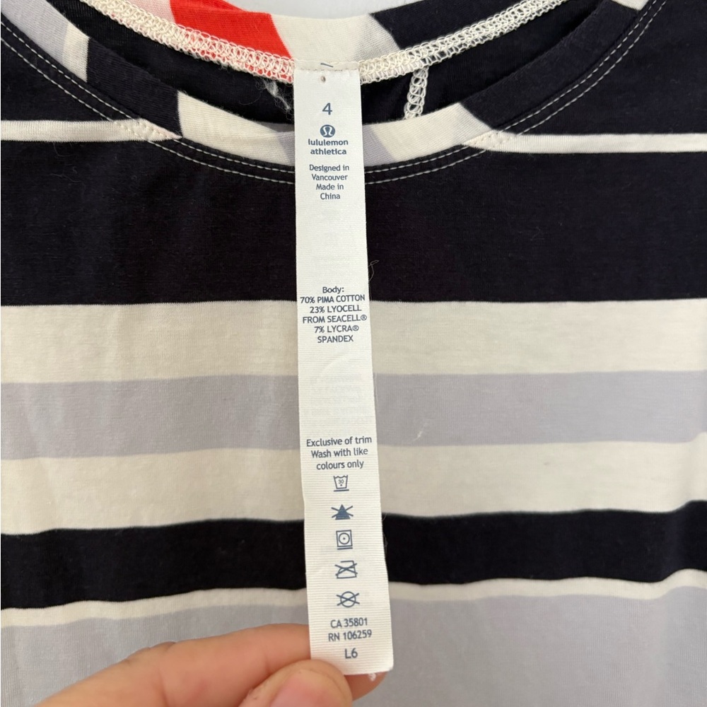 Lululemon All Tied Up Tank Top Striped Size 4 - Picture 2 of 8